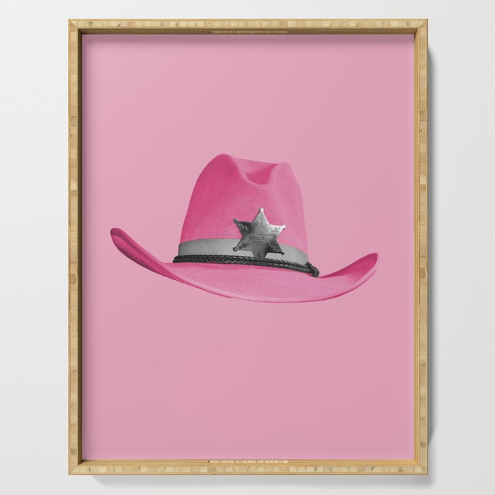 Pink Cowboy Hat Cute Serving Tray Gallery Image 1