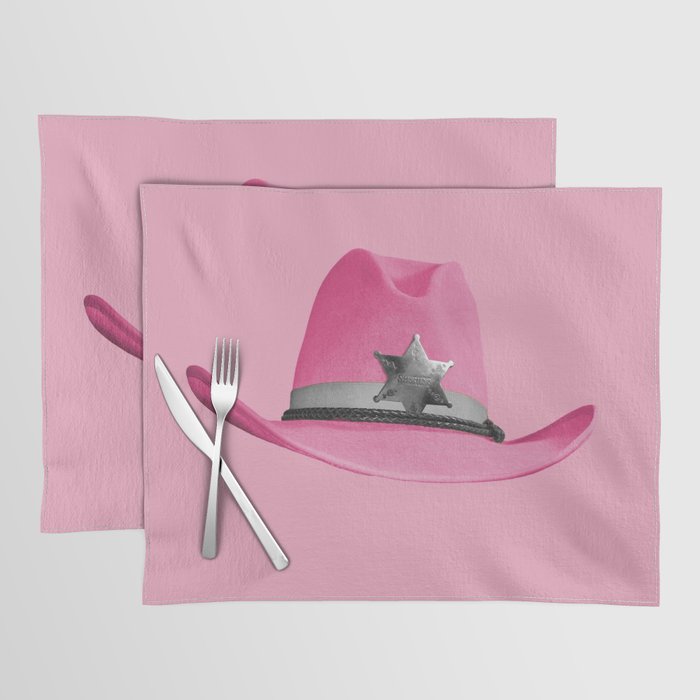 Pink Cowboy Hat Cute Placemat Gallery Image 1