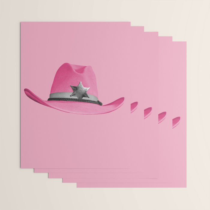 Pink Cowboy Hat Cute Wrapping Paper Gallery Image 3