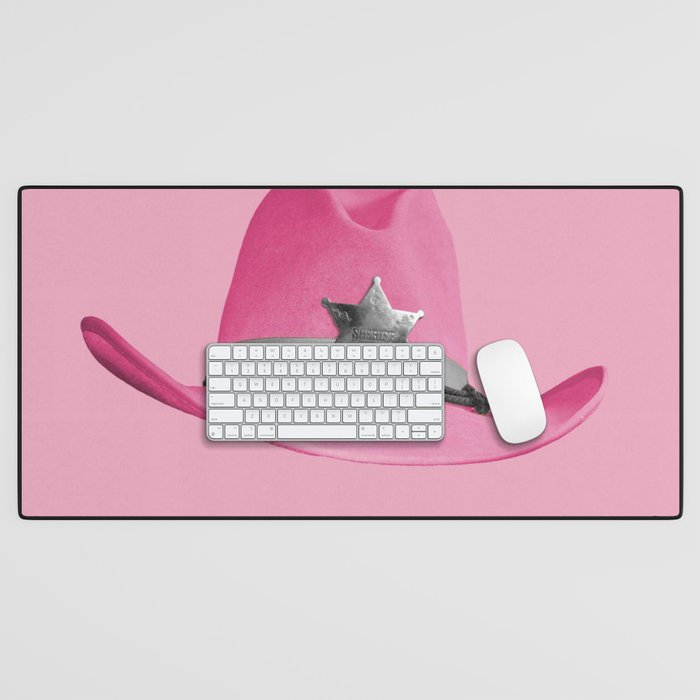 Pink Cowboy Hat Cute Desk Mat Gallery Image 1
