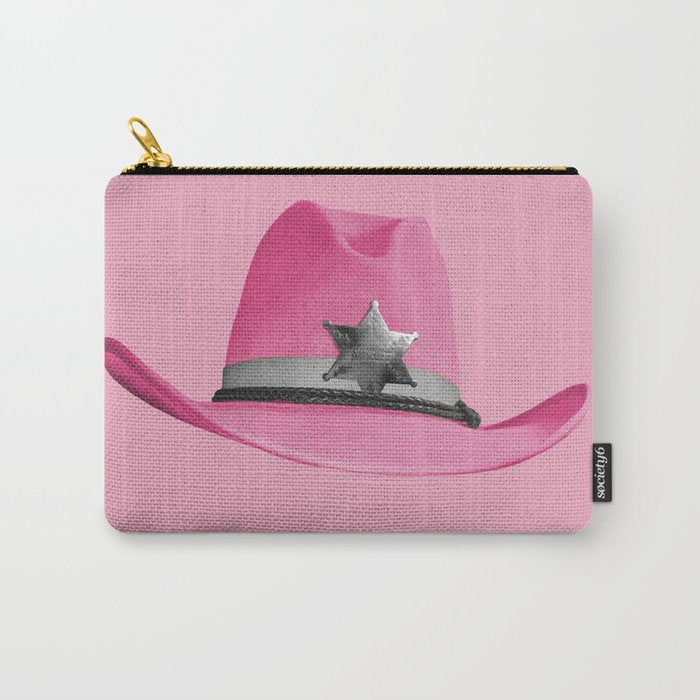 Pink Cowboy Hat Cute Carry All Pouch Gallery Image 1