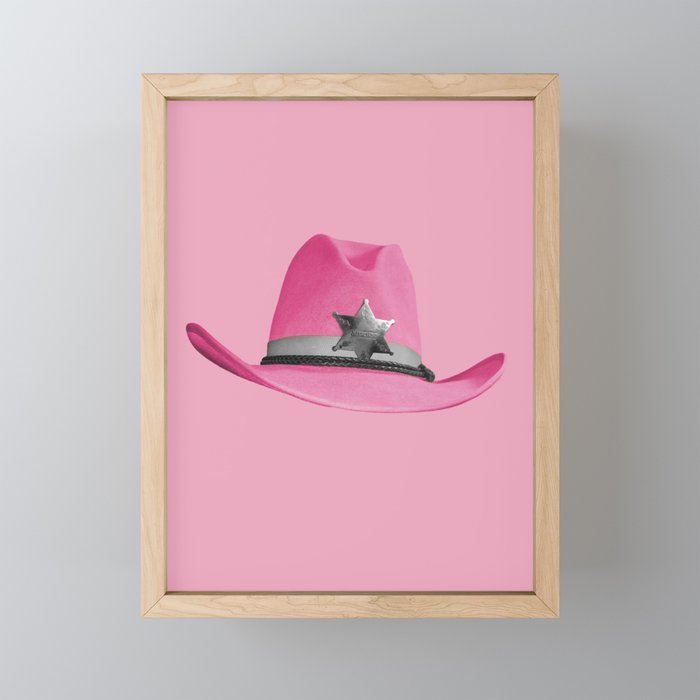 Pink Cowboy Hat Cute Mini Art Print Gallery Image 1