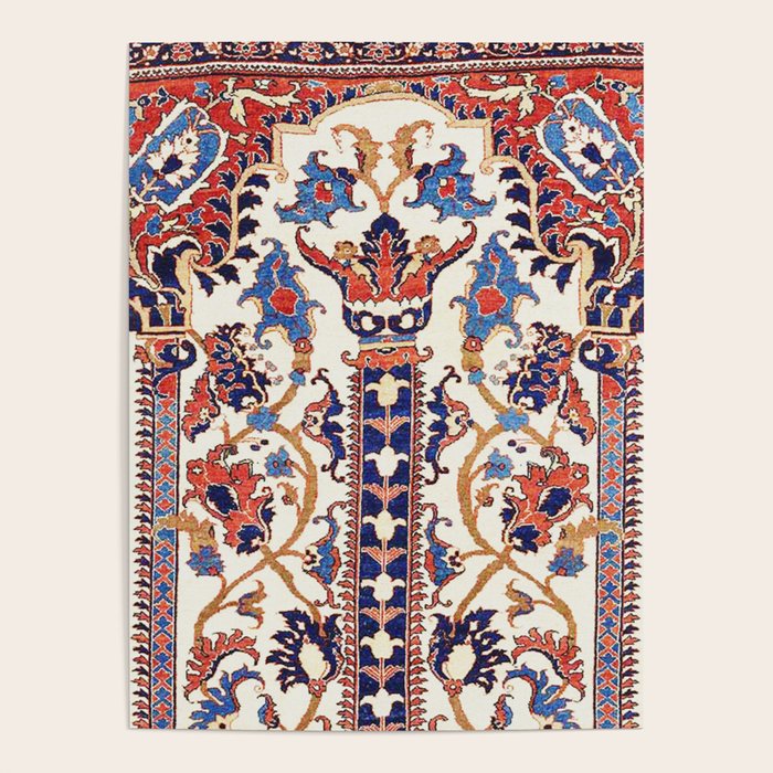 Mihrab  Antique Persian Rug Print Poster Gallery Image 1