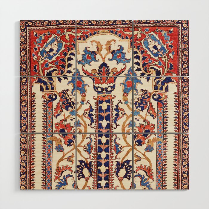 Mihrab  Antique Persian Rug Print Wood Wall Art Gallery Image 1