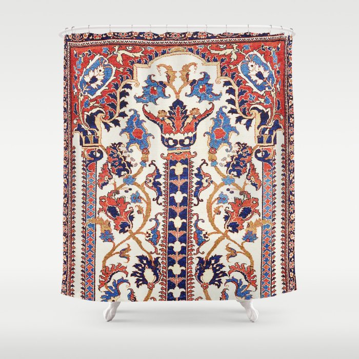 Mihrab  Antique Persian Rug Print Shower Curtain Gallery Image 1
