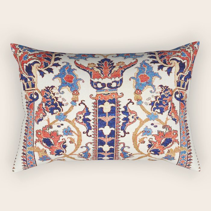 Mihrab  Antique Persian Rug Print Rectangular Pillow Gallery Image 1