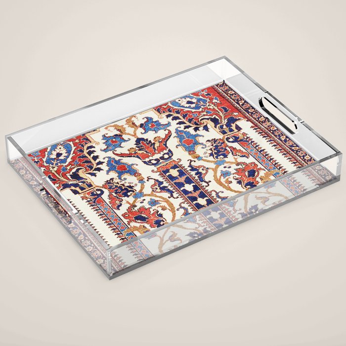 Mihrab  Antique Persian Rug Print Acrylic Tray Gallery Image 1