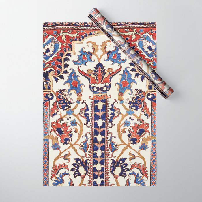 Mihrab  Antique Persian Rug Print Wrapping Paper Gallery Image 1