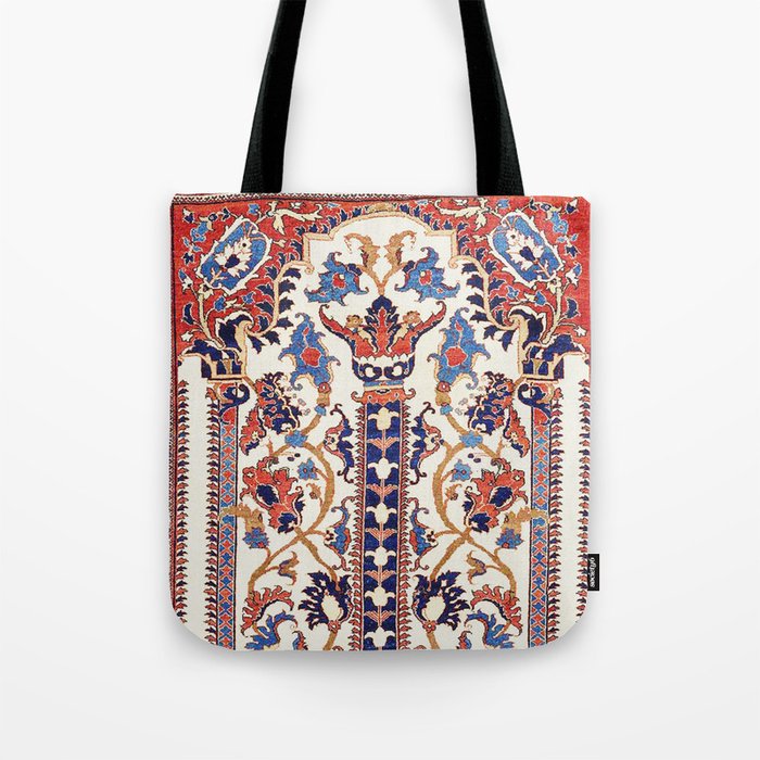 Mihrab  Antique Persian Rug Print Tote Bag Gallery Image 1