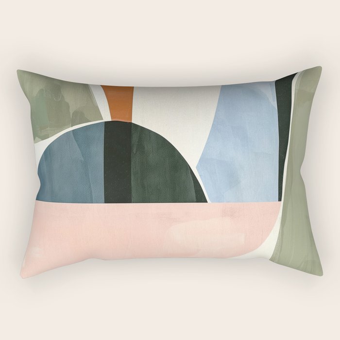 Soft Modern Abstract Shapes I Rectangular Pillow Gallery Image 1