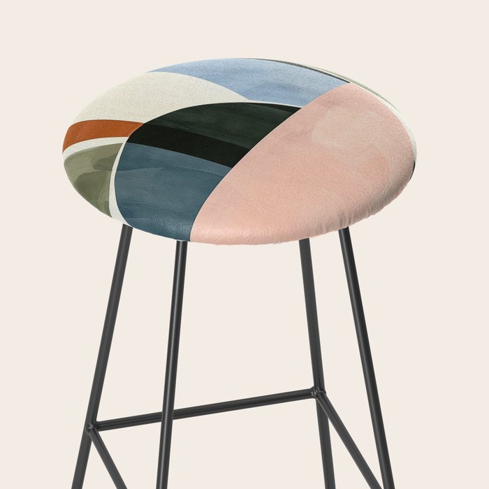 Soft Modern Abstract Shapes I Stool Gallery Image 2