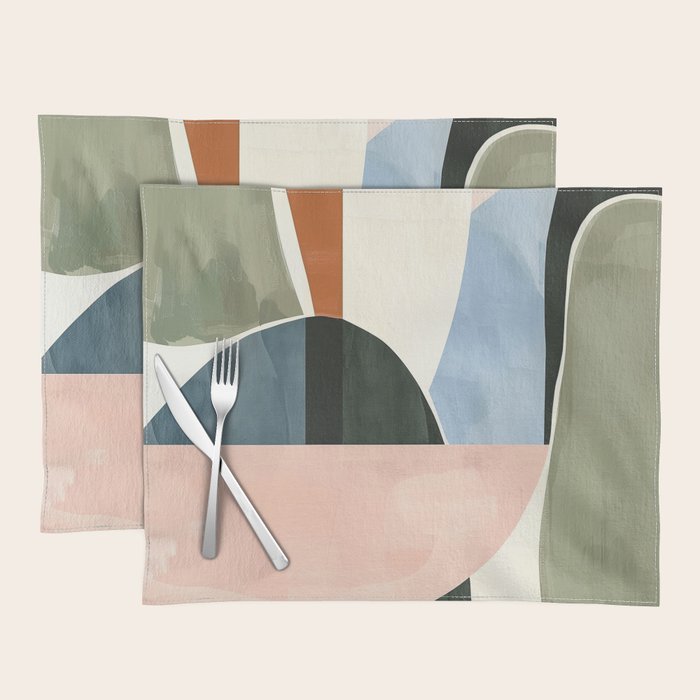 Soft Modern Abstract Shapes I Placemat Gallery Image 1