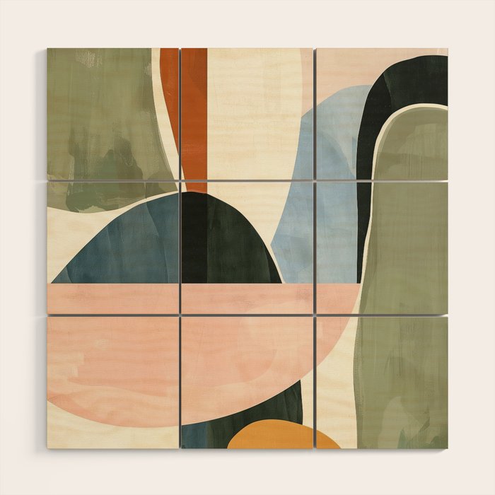Soft Modern Abstract Shapes I Wood Wall Art Gallery Image 1