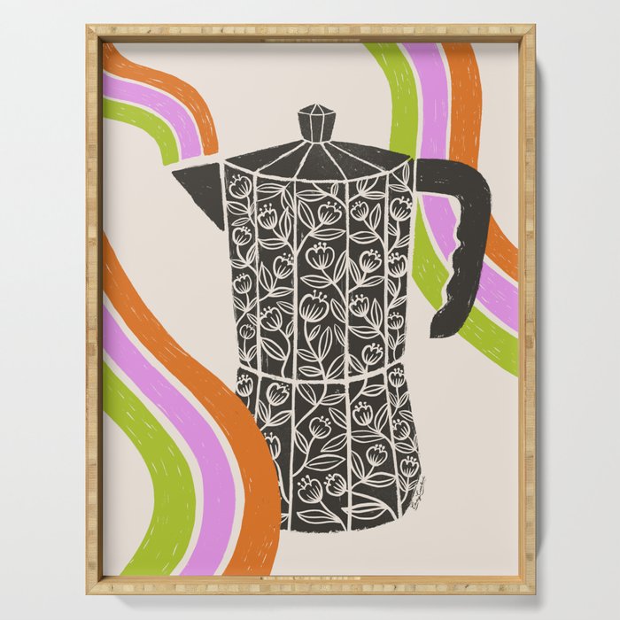 Moka Pot Rainbow - Cream Serving Tray Gallery Image 1
