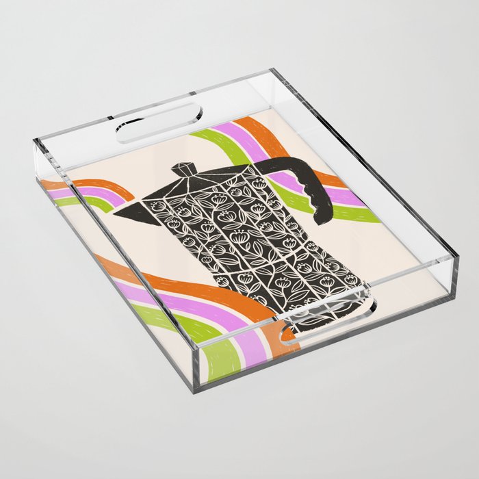 Moka Pot Rainbow - Cream Acrylic Tray Gallery Image 1