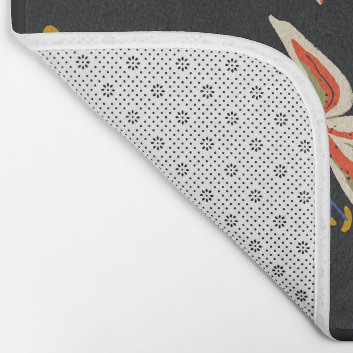  seamless floral pattern with flowers on a dark background Bath Mat Gallery Image 2