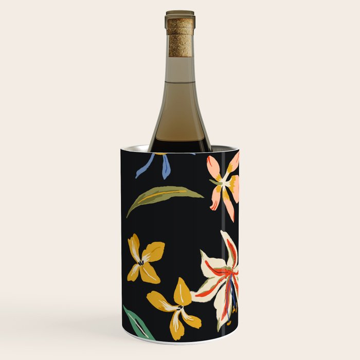  seamless floral pattern with flowers on a dark background Wine Chiller Gallery Image 2