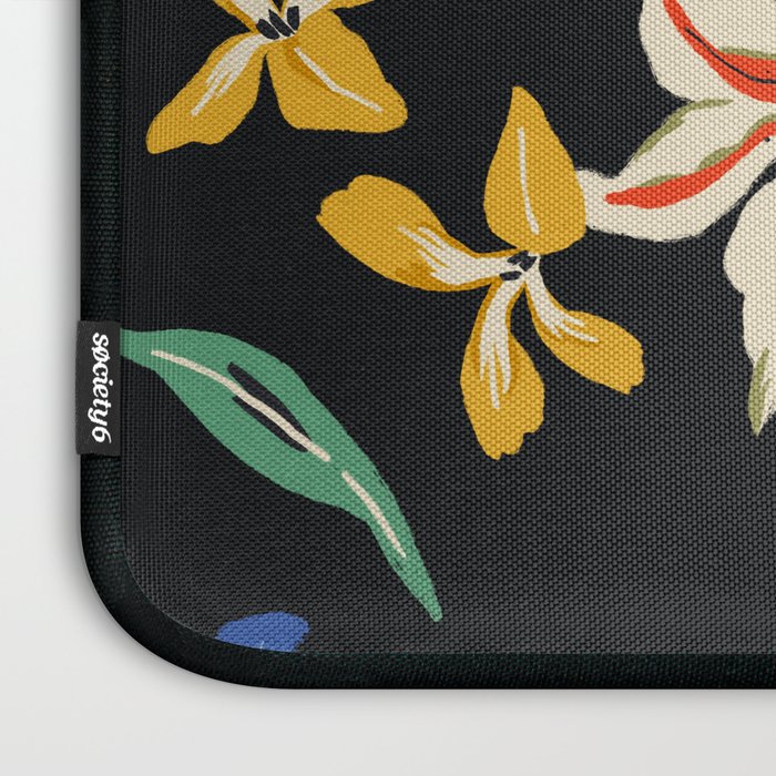  seamless floral pattern with flowers on a dark background Laptop Sleeve Gallery Image 3