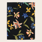  seamless floral pattern with flowers on a dark background Poster Gallery Image 4