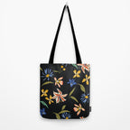  seamless floral pattern with flowers on a dark background Tote Bag Gallery Image 2