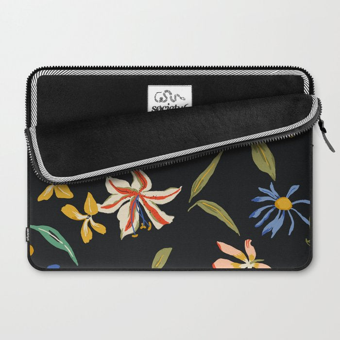  seamless floral pattern with flowers on a dark background Laptop Sleeve Gallery Image 2