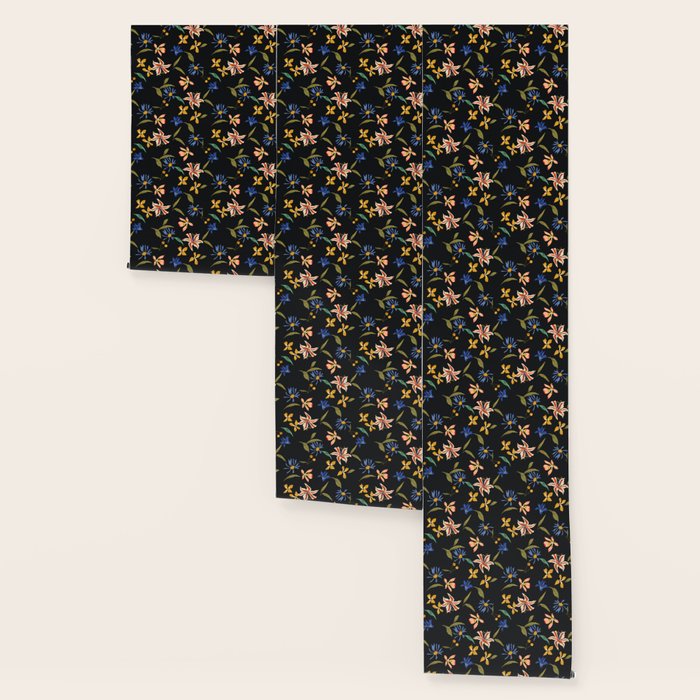  seamless floral pattern with flowers on a dark background Wallpaper Gallery Image 3