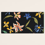  seamless floral pattern with flowers on a dark background Desk Mat Gallery Image 3