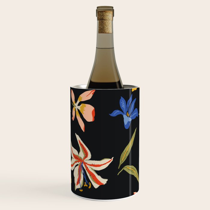  seamless floral pattern with flowers on a dark background Wine Chiller Gallery Image 1