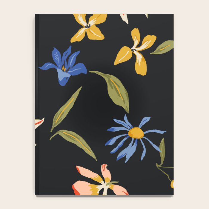  seamless floral pattern with flowers on a dark background Notebook Gallery Image 4