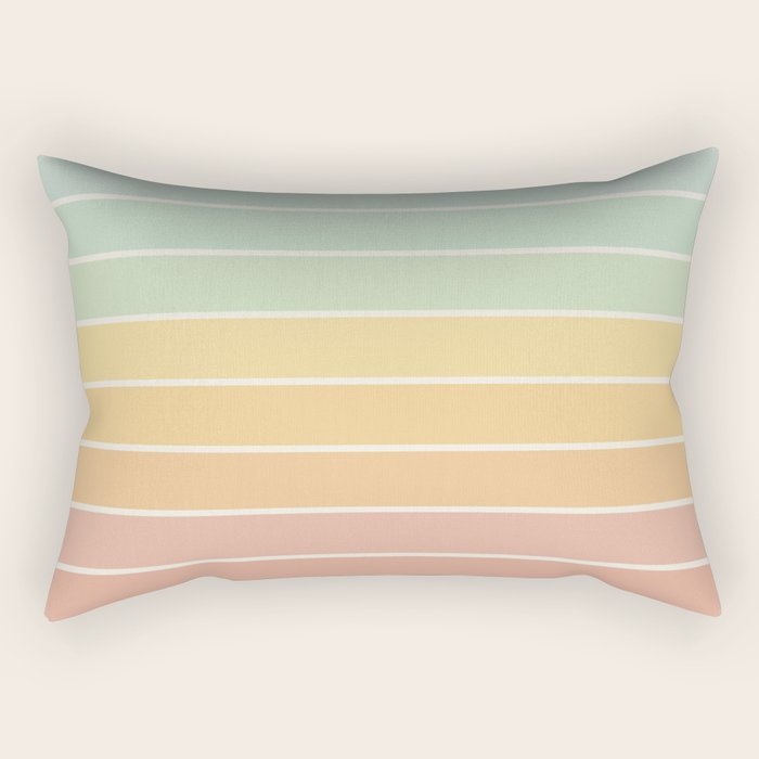 Gradient Arch XIV Pastel Mid Century Modern Rainbow Rectangular Pillow Gallery Image 2