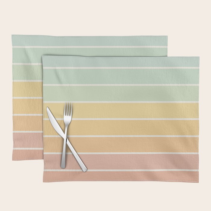 Gradient Arch XIV Pastel Mid Century Modern Rainbow Placemat Gallery Image 1