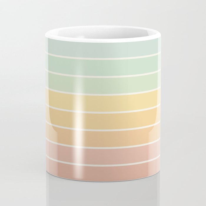 Gradient Arch XIV Pastel Mid Century Modern Rainbow Coffee Mug Gallery Image 4
