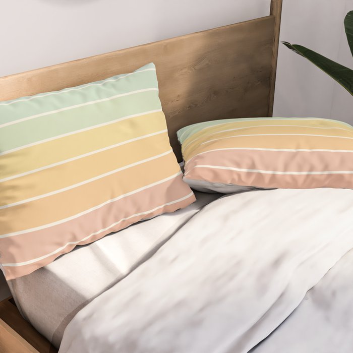 Gradient Arch XIV Pastel Mid Century Modern Rainbow Pillow Sham Gallery Image 2