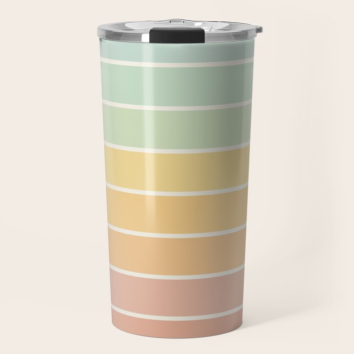 Gradient Arch XIV Pastel Mid Century Modern Rainbow Travel Mug Gallery Image 1