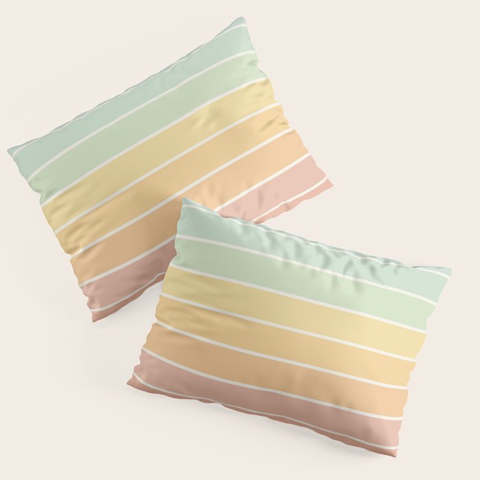 Gradient Arch XIV Pastel Mid Century Modern Rainbow Pillow Sham Gallery Image 3