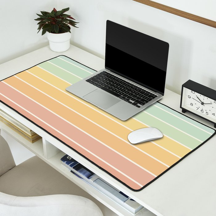 Gradient Arch XIV Pastel Mid Century Modern Rainbow Desk Mat Gallery Image 2
