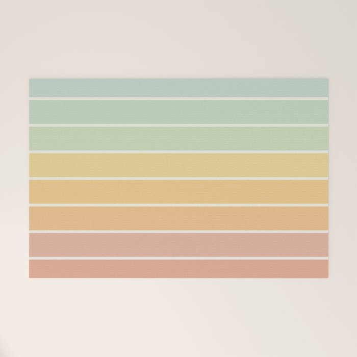Gradient Arch XIV Pastel Mid Century Modern Rainbow Welcome Mat Gallery Image 1