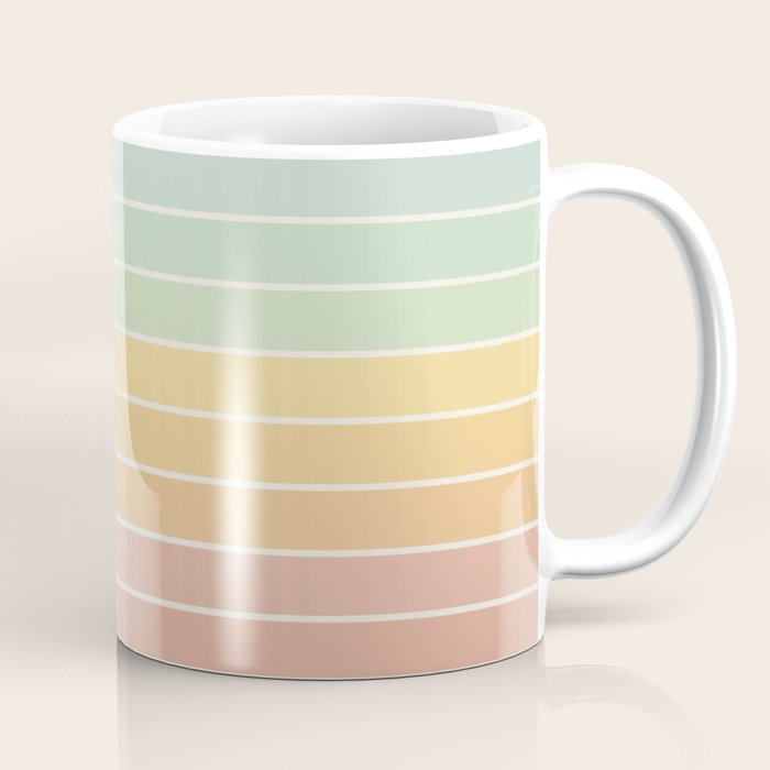 Gradient Arch XIV Pastel Mid Century Modern Rainbow Coffee Mug Gallery Image 1
