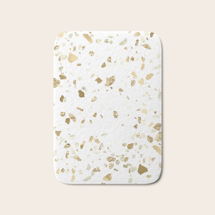 Metallic Gold Terrazzo Sparkle Bath Mat Gallery Image 1