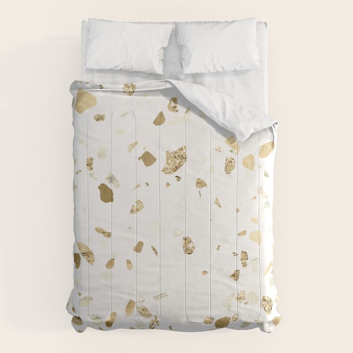 Metallic Gold Terrazzo Sparkle Comforter Gallery Image 1