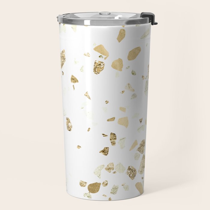 Metallic Gold Terrazzo Sparkle Travel Mug Gallery Image 2
