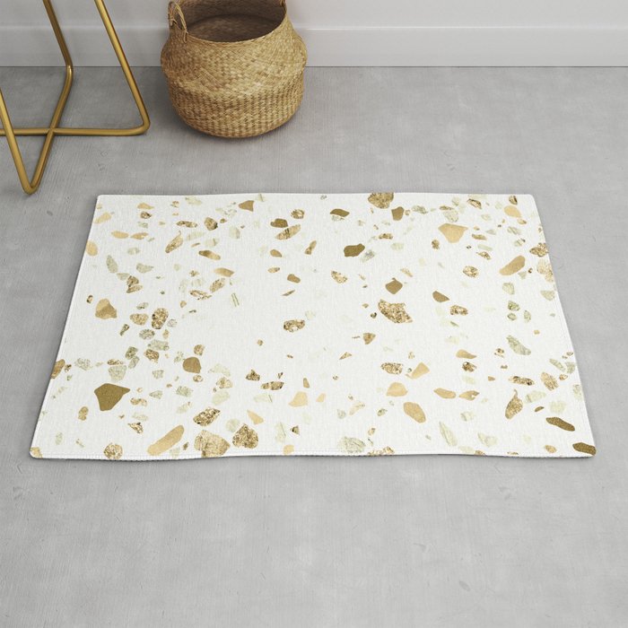 Metallic Gold Terrazzo Sparkle Rug Gallery Image 1