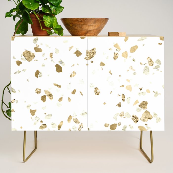 Metallic Gold Terrazzo Sparkle Credenza Gallery Image 1