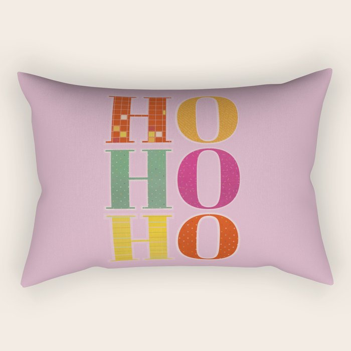 HO HO HO Festive Letters Rectangular Pillow Gallery Image 2
