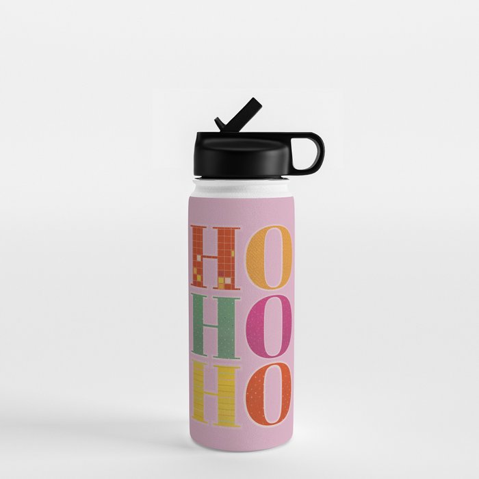 HO HO HO Festive Letters Water Bottle Gallery Image 1