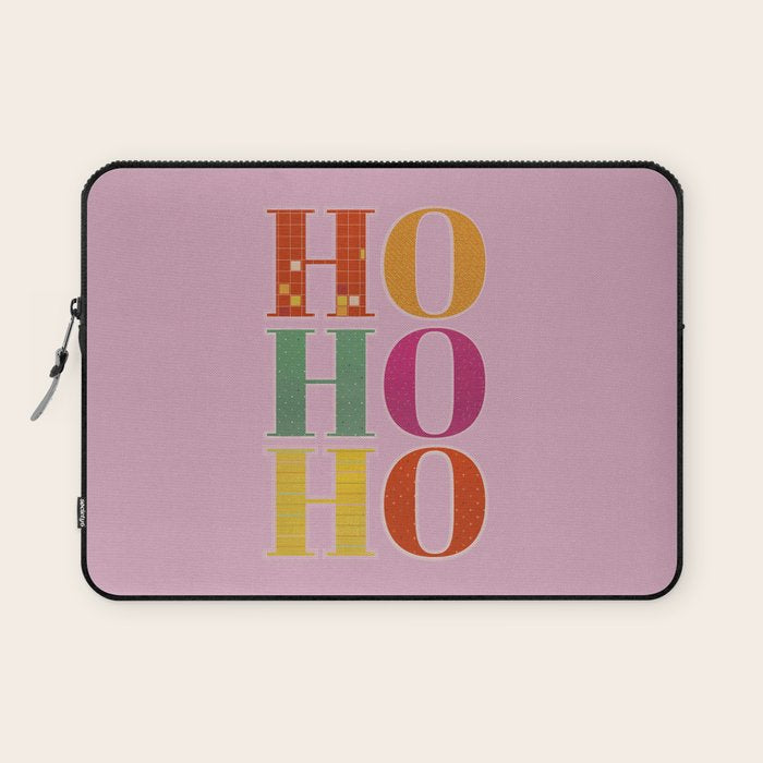 HO HO HO Festive Letters Laptop Sleeve Gallery Image 1