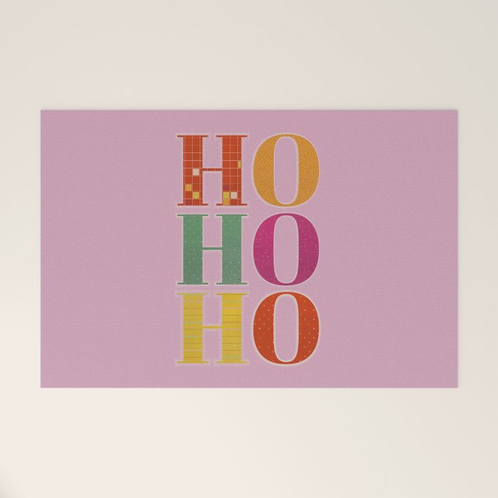 HO HO HO Festive Letters Welcome Mat Gallery Image 1