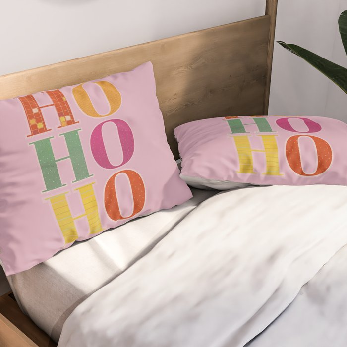 HO HO HO Festive Letters Pillow Sham Gallery Image 2