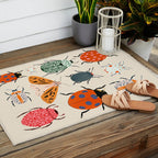 Beetles and butterfies Outdoor Rug Gallery Image 2