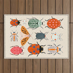Beetles and butterfies Outdoor Rug Gallery Image 1